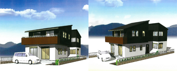 ２２坪　２階建て完全分離型二世帯住宅　室内からも行き来が出来る間取り