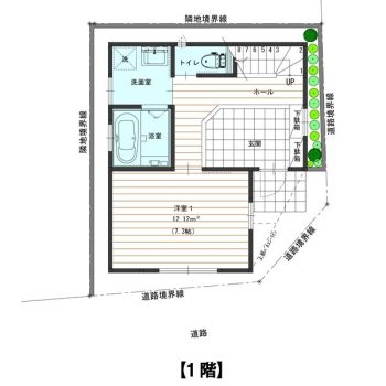 約10坪の3階建て 広々玄関と2階LDK