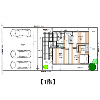 20坪 豊富な収納とアウトドアリビングがある間取り