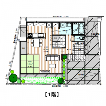 18坪 屋上にプライベート空間がある2階建て住宅の間取り