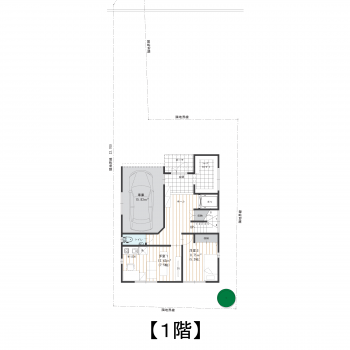 20坪 開放的なLDKとエレベーターを両立した3階建て住宅の間取り