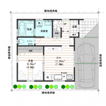 13坪 家族とプライベート両方の時間を楽しむ3階建て狭小二世帯住宅の間取り