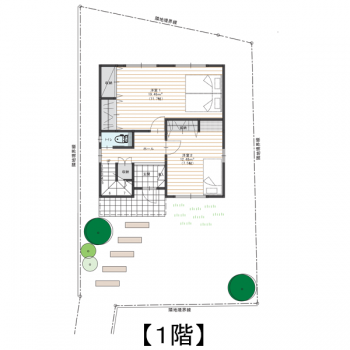 15坪 すっきりと暮らせる2階建てデザイン住宅の間取り