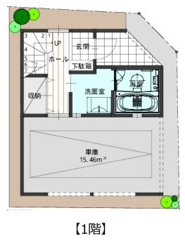 ９.４坪　3階建て狭小住宅　開放的な空間と憧れのライフスタイルが実現できる間取り