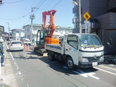 東日本大震災で壊れた下水管の工事