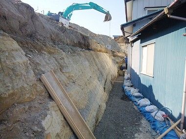 宮城県七ヶ浜町で災害公営住宅を建設するための造成工事