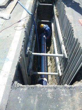 東日本大震災で壊れた下水管の工事