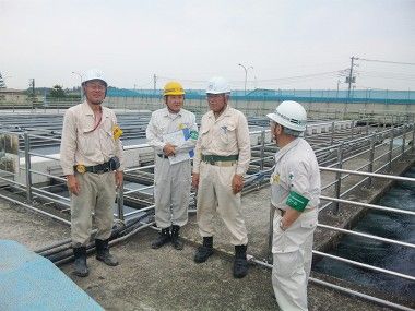 西谷浄水場で耐震補強工事