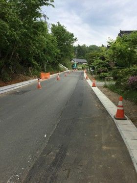 気仙沼で道路の改良工