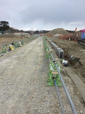宮城県七ヶ浜町で道路を造っています