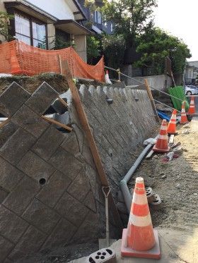震災による地滑り対策復旧工事