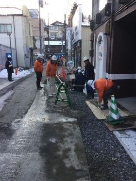 気仙沼市八日町地区で震災復旧工事