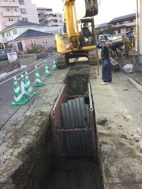 名取市で下水道工事