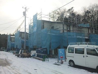 富谷町で町営住宅建設中