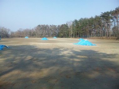 七ヶ浜中学校の仮設グランド