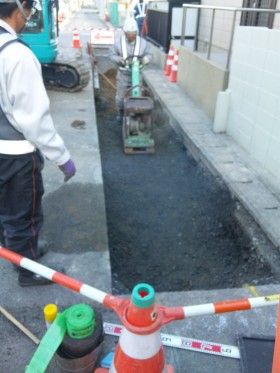 塩竃市の下水道工事現場