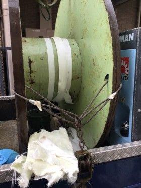 中区日の出町で下水工事