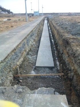 七ヶ浜の排水路整備工事