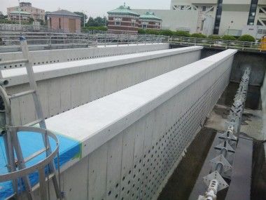 西谷浄水場で耐震補強工事