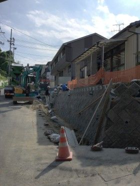 震災による地滑り対策復旧工事