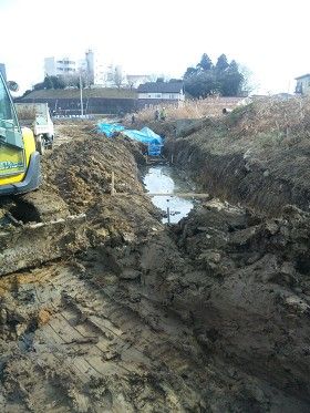 七ヶ浜の排水路整備工事