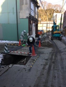 気仙沼市八日町地区で震災復旧工事