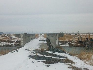 被災地の線路跡