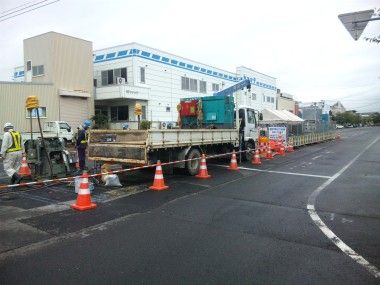 塩竈市の下水道復旧工事