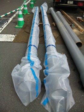 地震に強い水道管に取り替える工事