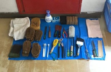 千代中学校でトイレ掃除