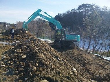 宮城県で災害公営住宅を建設するための造成工事