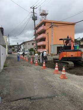 塩釜市で下水道管工事