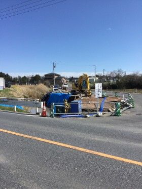 宮城県大和町で川の工事