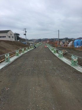 七ヶ浜町で道路改良工事