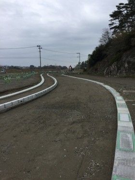 七ヶ浜町で道路改良工事