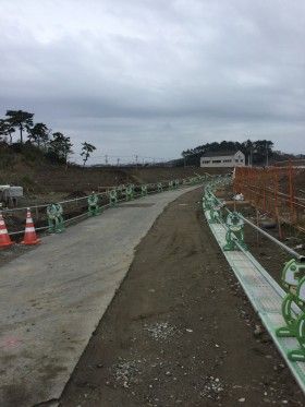 七ヶ浜町で道路改良工事