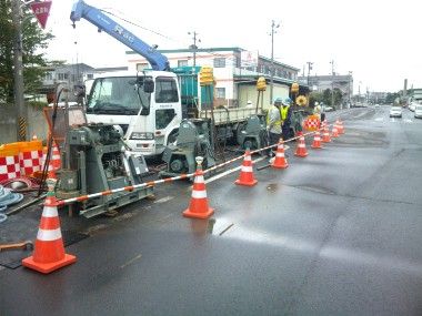 塩竈市の下水道復旧工事