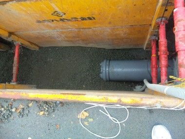 塩竈市の下水道の復旧工事