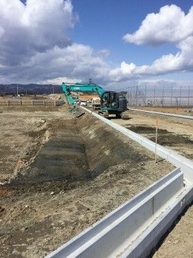 気仙沼で復興工事