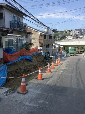 震災による地滑り対策復旧工事