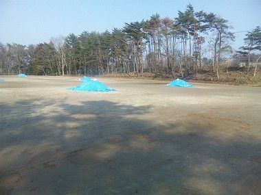 七ヶ浜中学校の仮設グランド