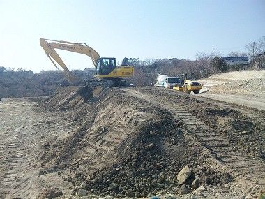 宮城県七ヶ浜町で災害公営住宅を建設するための造成工事