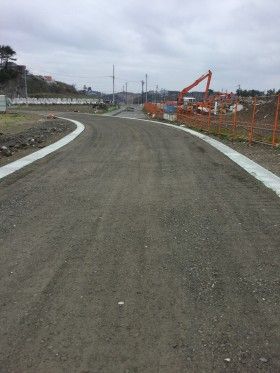 七ヶ浜町で道路改良工事