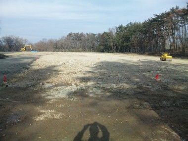 七ヶ浜中学校の仮設グラウンド