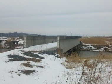 被災地の線路跡